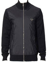 Triangle Logo Knit Zip Up Jacket Black - PRADA - BALAAN 1