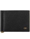 Gancini Money Clip Half  Wallet Black - SALVATORE FERRAGAMO - BALAAN 1