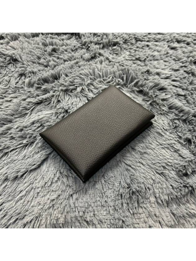 Calvi Absong Palladium Hardware Card Wallet Black - HERMES - BALAAN 4