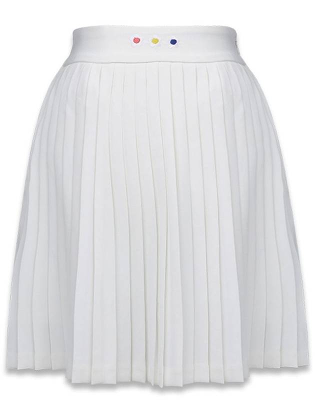 Embroidery Pleated Skirt Shorts Daisy Pleated Skirt White MCS23SK 04WH - MACKY - BALAAN 2