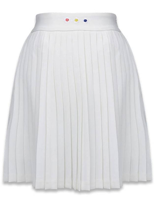 Embroidery Pleated Skirt Shorts Daisy Pleated Skirt White MCS23SK 04WH - MACKY - BALAAN 2