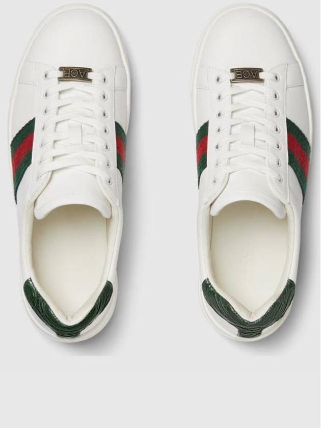 Women's Leather Low Top Sneakers White - GUCCI - BALAAN 5