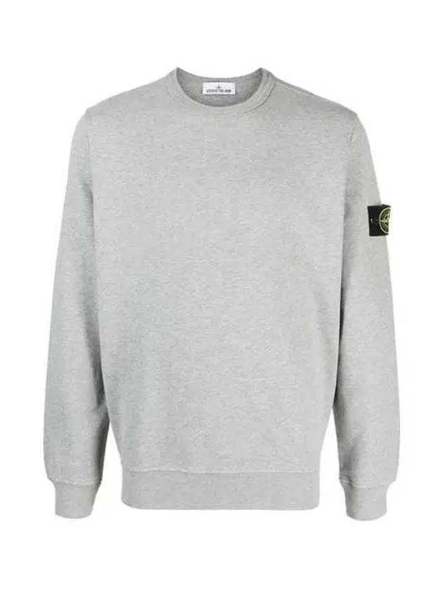 Brushed Cotton Fleece Garment Dyed Crewneck Sweatshirt Melange Grey - STONE ISLAND - BALAAN 2