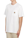 Pocket Short Sleeve T-Shirt White - CARHARTT WIP - BALAAN 3