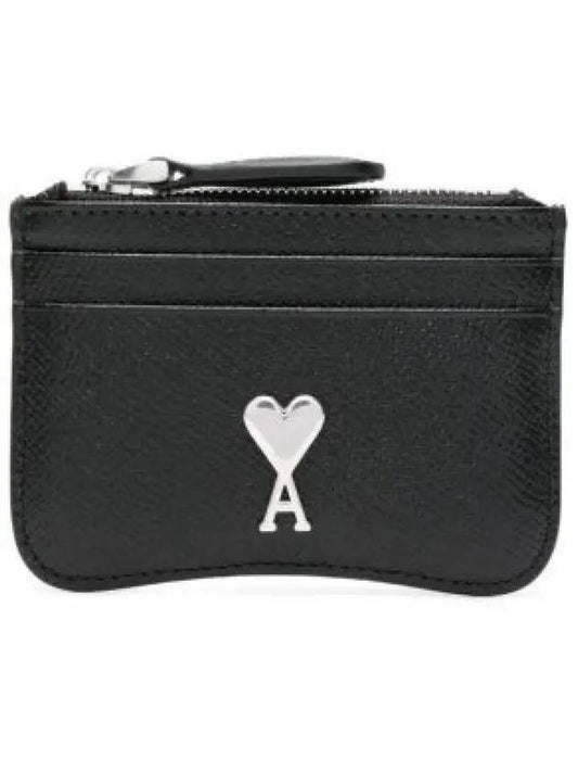 ADC Heart Stud Card Holder Black USL105AL00360014 - AMI - BALAAN 1