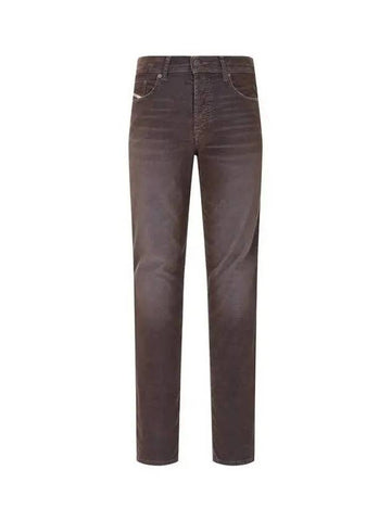 Men's Washed Corduroy Tapered Jeans 2023 D FINITIVE Dark Brown 271785 - DIESEL - BALAAN 1