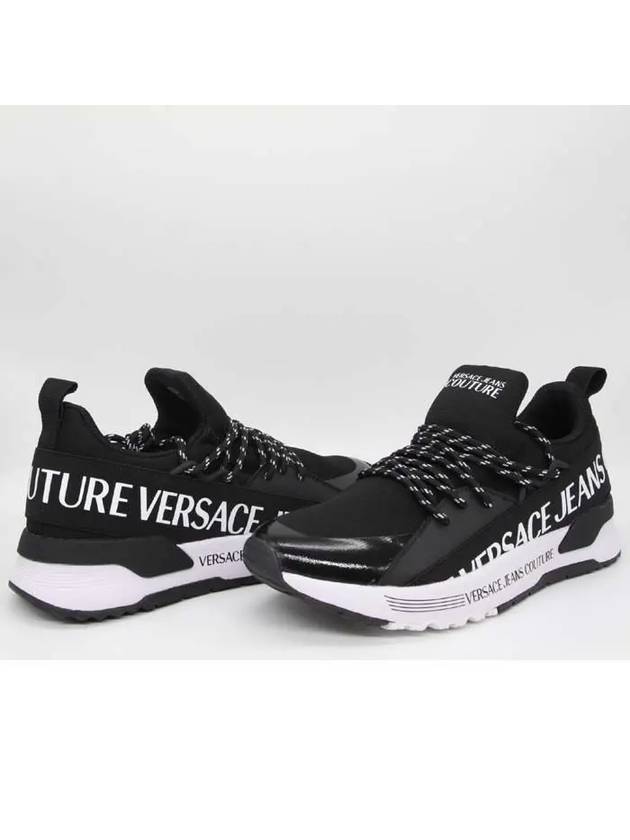 Dynamic Logo Low Top Sneakers Black - VERSACE - BALAAN 3