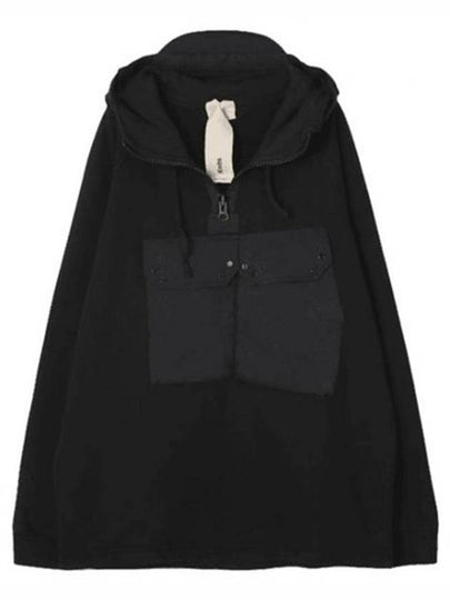 Felpa Chiusa Cappuccio Garment-Dye Hooded Anorak Black - TEN C - BALAAN 2