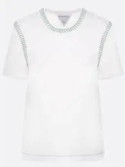 Overlock Stitch Jersey Short Sleeve T-Shirt White - BOTTEGA VENETA - BALAAN 2