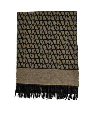 Toile Iconographe Wool Muffler Beige - VALENTINO - BALAAN 1