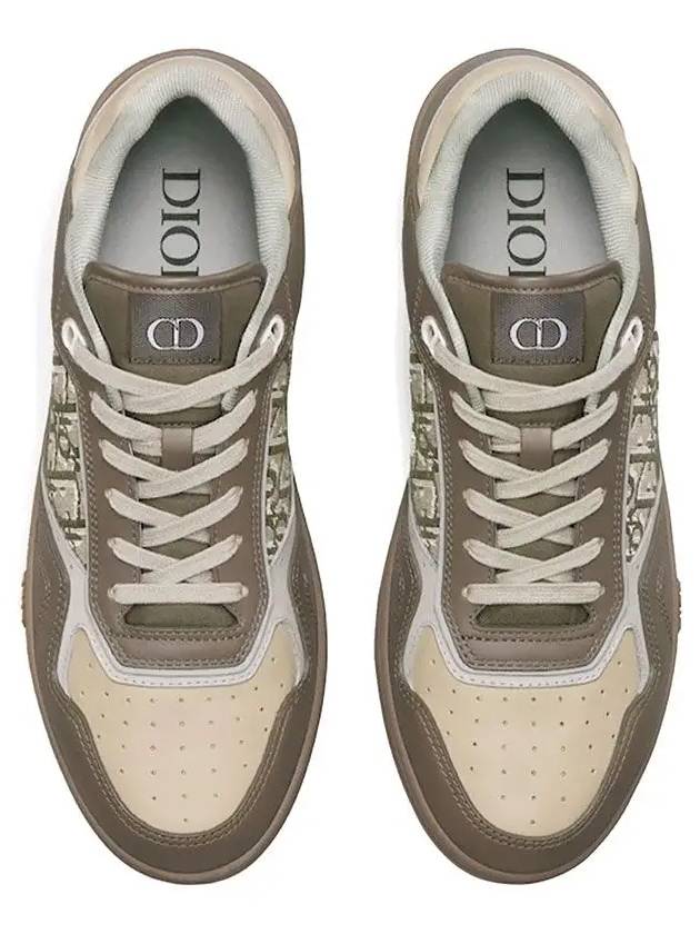 B27 Smooth Calfskin Low Top Sneakers Khaki Beige - DIOR - BALAAN 4