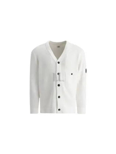 Cotton Chenille Buttoned Cardigan White - CP COMPANY - BALAAN 2