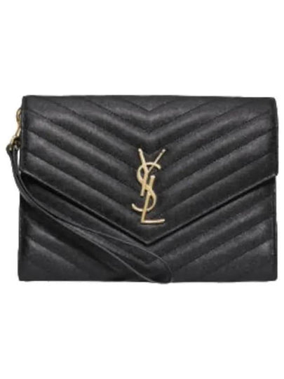 Grain De Poudre Cassandre Clutch Bag Black - SAINT LAURENT - BALAAN 2