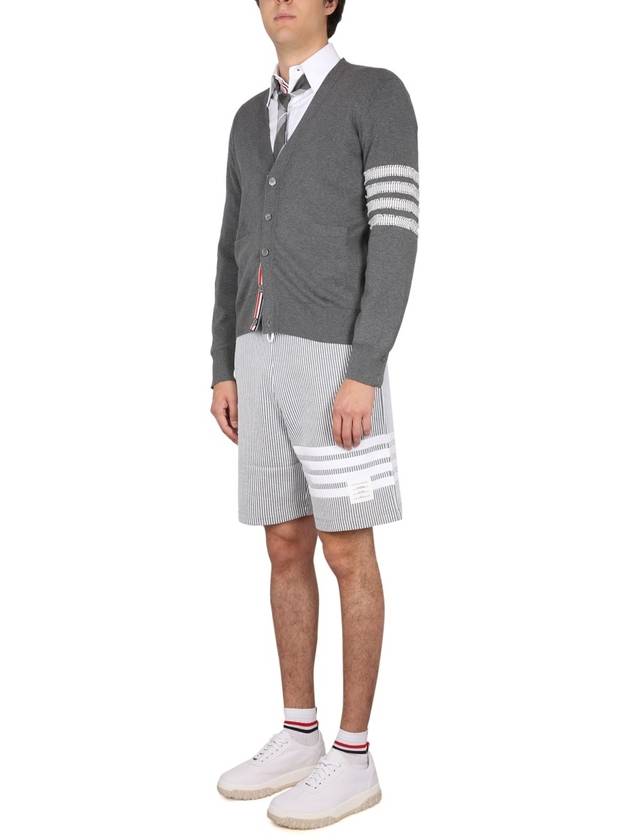 Seersucker Loopback 4-Bar Sweat Shorts Light Grey - THOM BROWNE - BALAAN 3