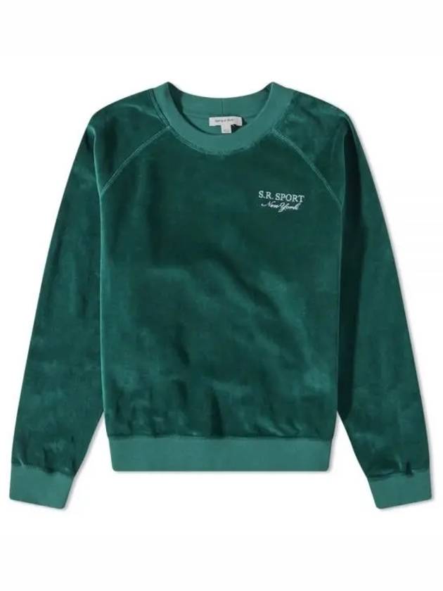 SR SPORT VELOUR CREWNECK FOREST CR751 sports velor sweatshirt - SPORTY & RICH - BALAAN 1