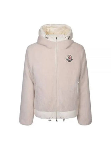 Tezzat Reversible Logo Patch Hooded Zip-up Ivory - MONCLER - BALAAN 1