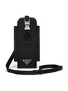 Logo Fabric Neck Phone Case Black - PRADA - BALAAN 2