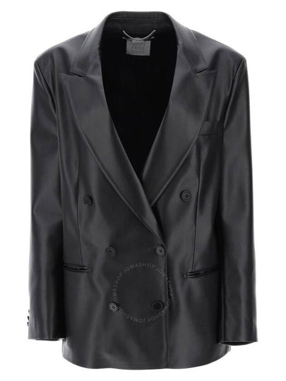 23 fw oversized double-breasted jacket in vegan leather 650065 3BU393 1000 B0230432300 - STELLA MCCARTNEY - BALAAN 2