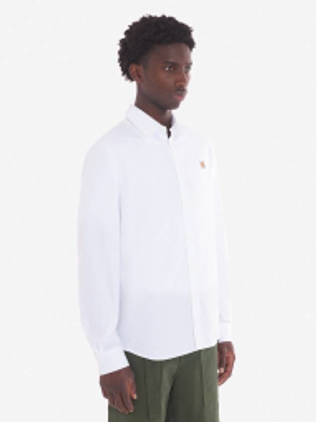 Small Fox Head Patch Classic Long Slevee Shirt White - MAISON KITSUNE - BALAAN 4