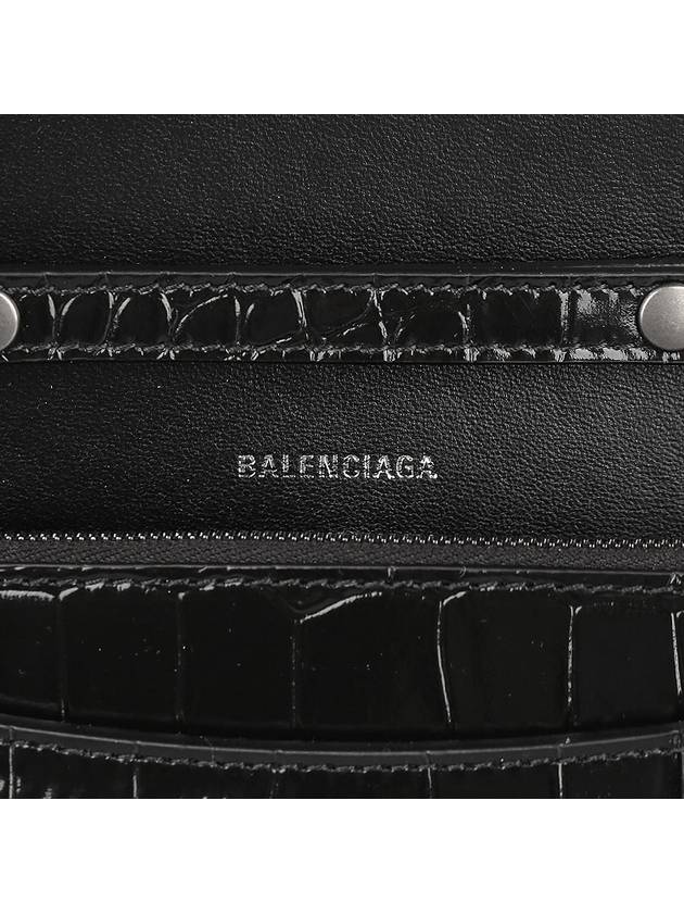 Hourglass Logo Chain Wallet Shoulder Bag Black - BALENCIAGA - 11