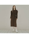 Brown Dot Belt Long Dress BROWN - AVANT-G - BALAAN 5