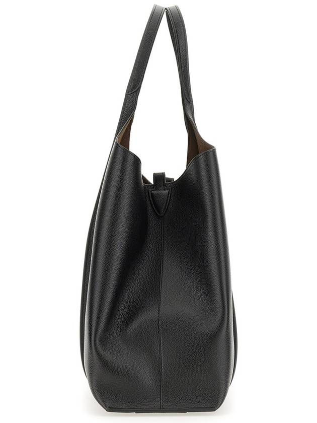 T Timeless Leather Medium Shopping Tote Bag Black - TOD'S - BALAAN 8