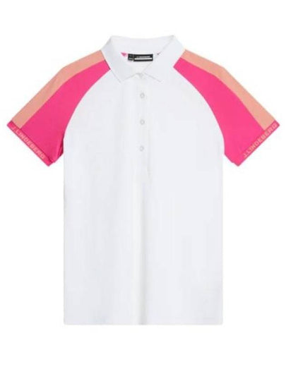 Perinne Short Sleeve Polo Shirt Fuchsia Purple White - J.LINDEBERG - BALAAN 2