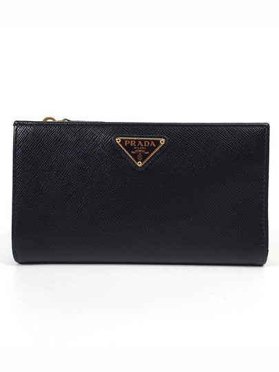 1ML009 Saffiano Triangle Triangular Logo Medium Wallet - PRADA - BALAAN 2