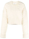 Cable Wool Knit Top Off-White - AMI - BALAAN 1