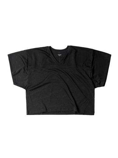 V Neck Mesh Short Sleeve T-Shirt Black - FEAR OF GOD - BALAAN 1