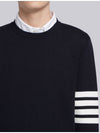 4 Bar Armband Milano Stitch Knit Top Navy - THOM BROWNE - BALAAN 6