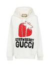 Strawberry Cotton Hoodie White - GUCCI - BALAAN 2