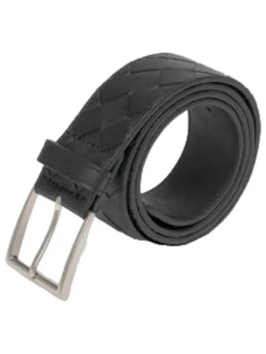 Intrecciato leather belt black waistband - BOTTEGA VENETA - BALAAN 1