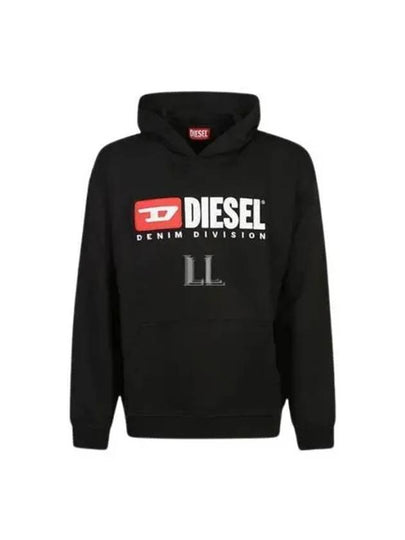 Logo Cotton Hoodie Black - DIESEL - BALAAN 2