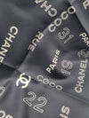 Velvet Logo Black and White Scarf - CHANEL - BALAAN 6