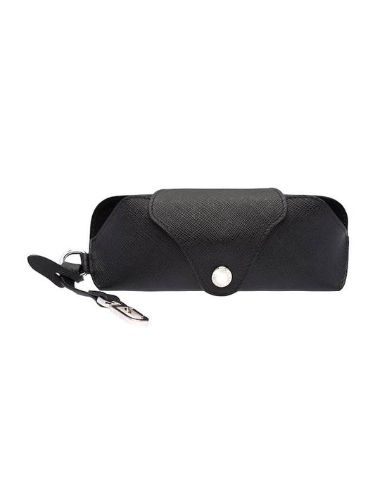 Saffiano Leather Glasses Case Black Boutique - PRADA - BALAAN 1