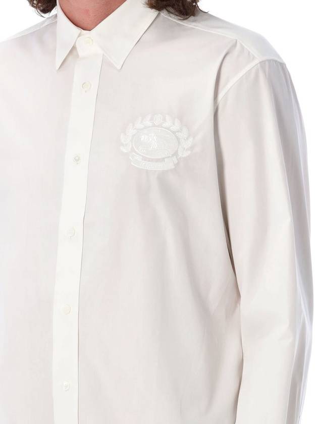 EKD Embroidered Cotton Long Sleeve Shirt White - BURBERRY - BALAAN 4