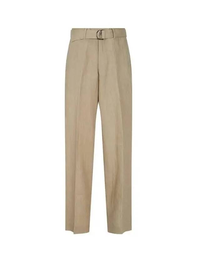 Belted Linen Wide Pants Khaki - PAUL SMITH - BALAAN 1