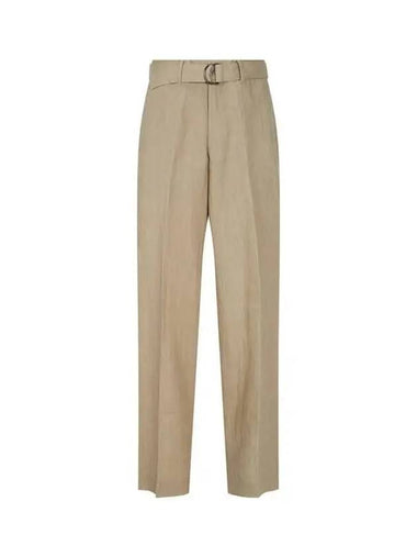 Belted Linen Wide Pants Khaki - PAUL SMITH - BALAAN 1