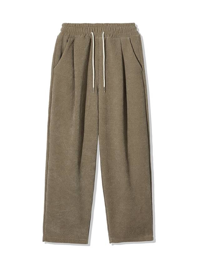 Wide one tuck common corduroy banding pants BROWN - WEST GRAND BOULEVARD - BALAAN 2