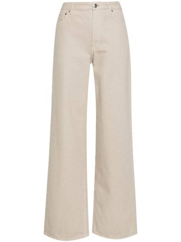 Regular Fit Denim Cotton Wide Pants Beige - A.P.C. - BALAAN 1