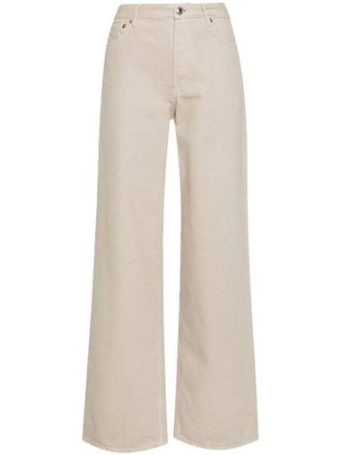 Regular Fit Denim Cotton Wide Pants Beige - A.P.C. - BALAAN 1