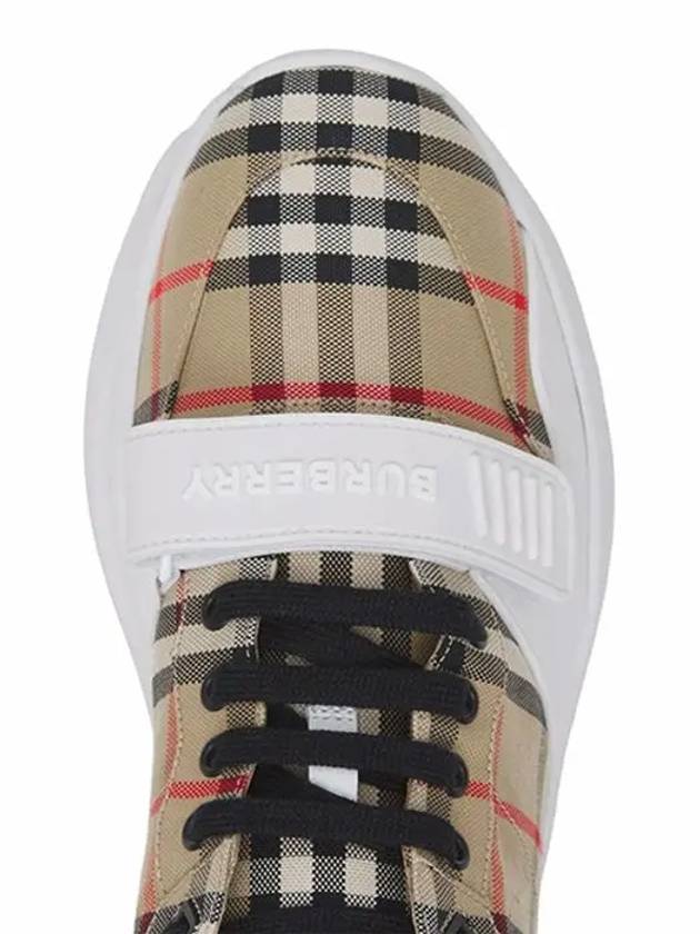 Vintage Check And Leather Sneakers White Archive Beige - BURBERRY - BALAAN 4