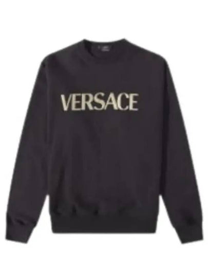 Metallic Logo Sweatshirt Black - VERSACE - BALAAN 2