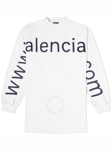 Balenciaga Men's Dirty White / Black Oversized T-Shirt, Brand Size 2 (Medium) - BALENCIAGA - BALAAN 1