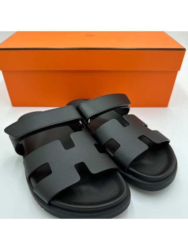 Chypre Calfskin Sandals Black - HERMES - BALAAN 2