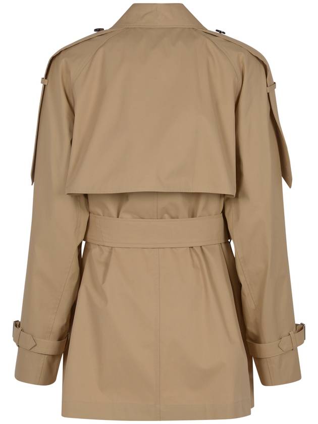 Short Gabardine Trench Coat Beige - BURBERRY - BALAAN 3