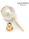 V Logo Pearl Earrings Gold - VALENTINO - BALAAN 5