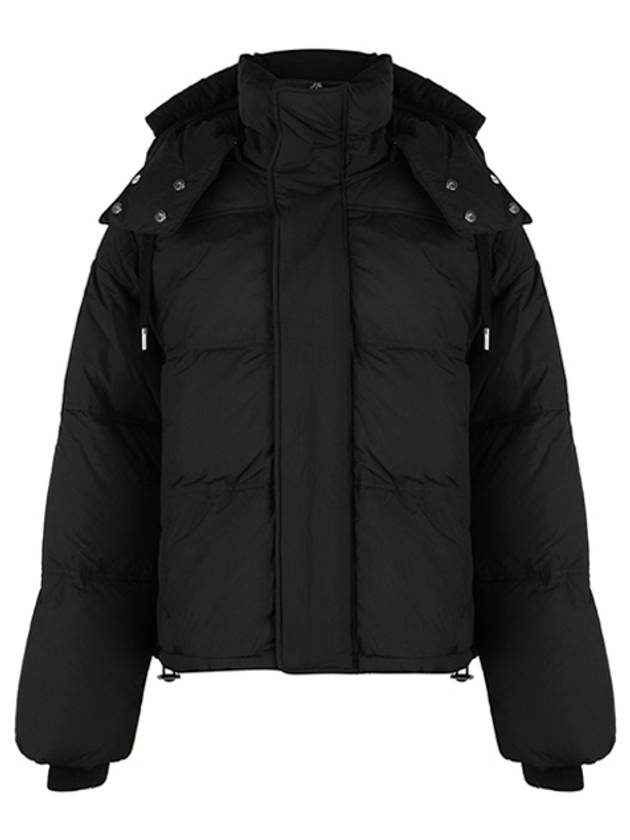 Oversized Nylon Puffer Down Jacket Black - AMI - BALAAN 2