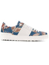 Hidden Strap Pattern Low-Top Sneakers Blue - VALENTINO - BALAAN 3